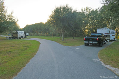 Southern Loop -> View towards end of loop. Site #12 on right, pull-through #11 on left in back.