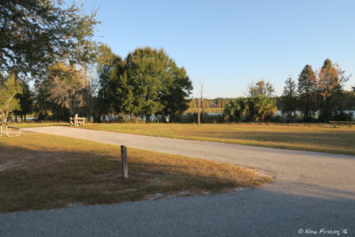 Southern Loop -> View of typical back-in. This is site #4 which has the nicest lake view in the park.