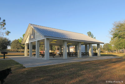 View of pavilion between loops
