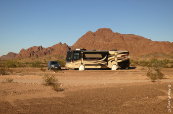 Side view of our spacious site. We were parked near the KOFA/BLM boundary