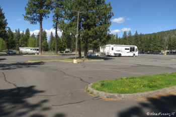 Another view of RV's parked in RV area.
