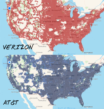 he cell carriers are getting better, but some areas are still iffy (from Coverage? App)