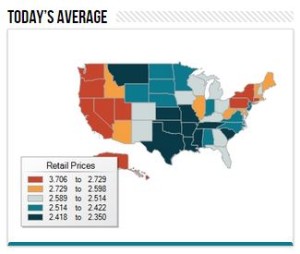 Gas prices vary significantly across state lines