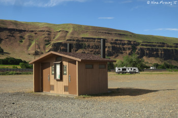 View of pit toilets