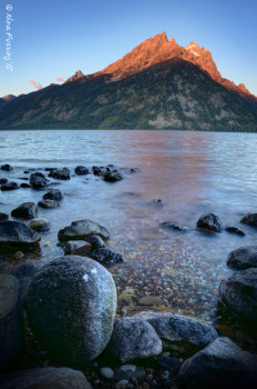 Jenny Lake at sunrise. No reflections, but it was still pretty darn magica