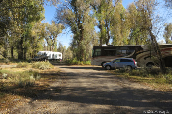 Loop C -> View towards beginning of loop. We're in site 127 on right. There's an empty site between us and the next RV.