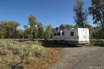 Loop B -> View of one of the large, spacious river-facing sites. This is #106. The river-facing sites tend to be larger and you have no RV's obscuring your "sitting area" view in the back.