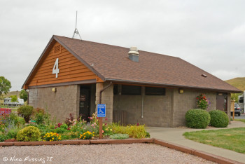 View of one of the many facility houses around the park. Each one has showers and laundry.