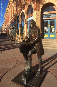 Downtown Rapid City sculptures of all the presidents. This is Thomas Jefferson.