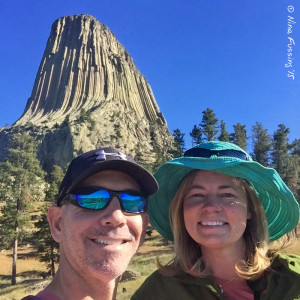 A rare selfie of two happy campers