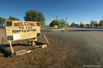 View of park entrance. We are in far back row in site #16