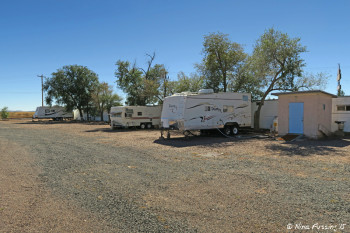 Sites 2-10. These had a bit of privacy from I-40 due w/ the trees in the back, but were tight and had several permanent residents.
