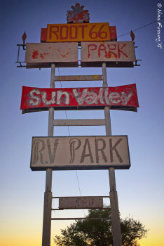 The entrance sign for Root 66 off I-40. You can't miss it.