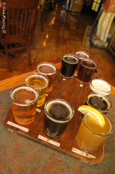 Beer flight at Prescott Brewing