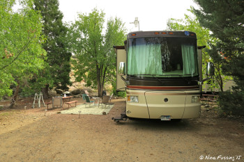 View of our site #56F. This was one of the larger sites in the park and had great privacy.