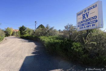 Entrance into Point of Rocks RV Park from SR89. This can be easy to miss by the way.