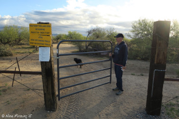 View of gate to BLM land in back SW corner of the park.
