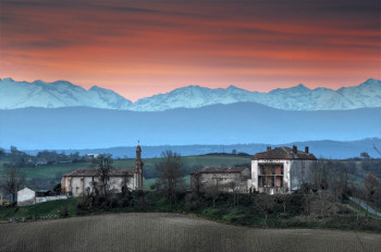 The view from the front of the house to the small town of Canens