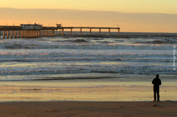 A subtle sunset by Ocean Beach Pier