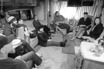 A cozy happy hour in "the beast"