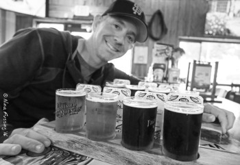 Double flight at Figeroa Mountain Brewing. Paul is one happy dude.