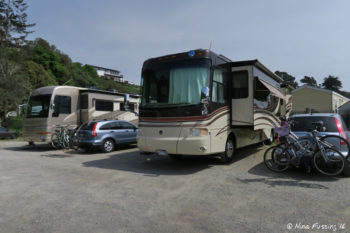 Side-view of our 2 sites. We were in site #7, Paul's dad in site #5. Site #6 was empty between us.