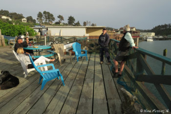 Happy hour on the front deck w/ other RVers.