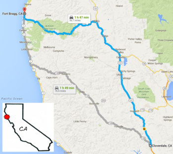 Only really 2 ways to get to Fort Bragg for "beast" size rigs