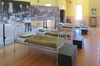 Inside the mens barracks building