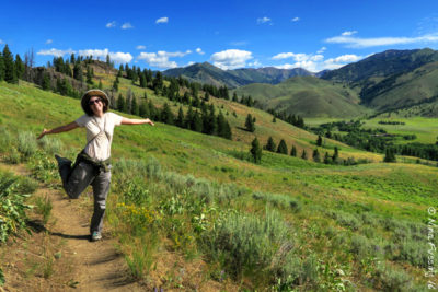 Pure happiness on Fox Creek Trail with Becky