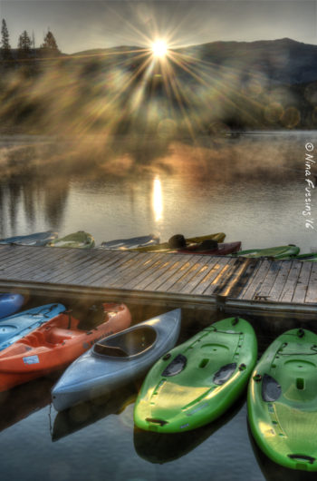 Morning mist on Redfish Lake