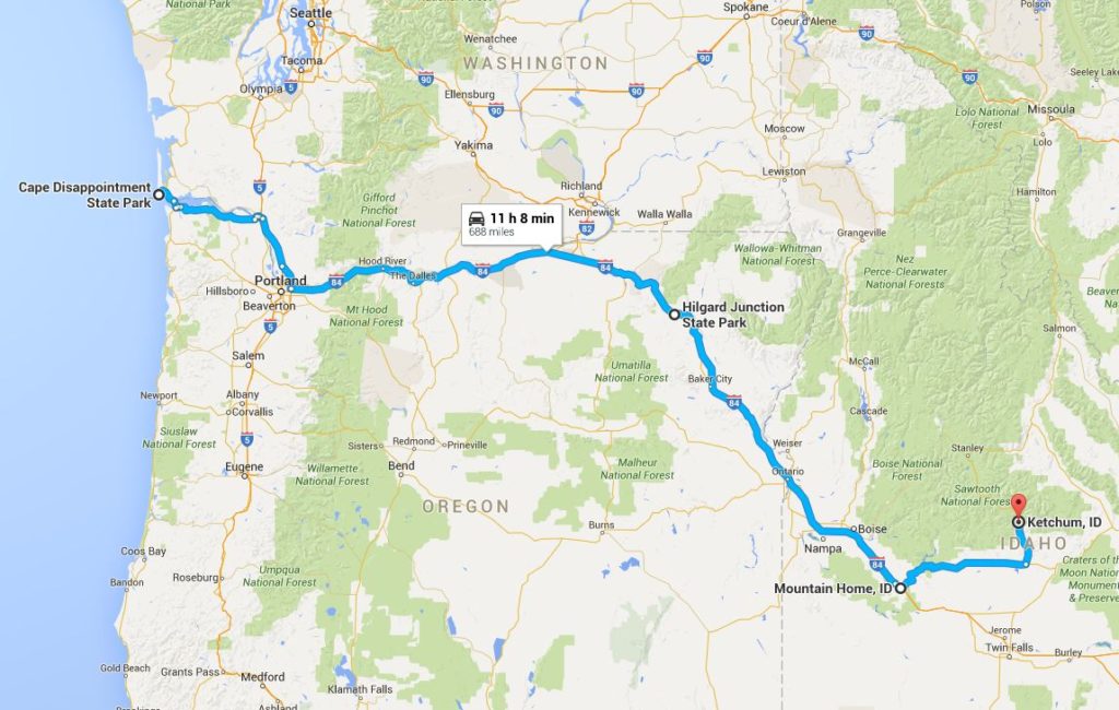 We split our drive to Ketchum, ID into 3 legs