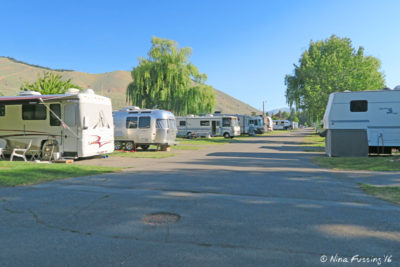View from far end of RV park. Site #25 on right is a prime "end site" with no-one next to them.