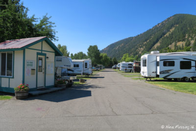 View from main entrance to RV park. Check-in office is on the left.