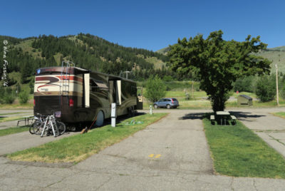 View of our site #41. We parked the "wrong way" and #42 is empty.