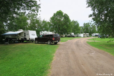 View of sites to the right of us. Site #44 on left with #45, #46, #47 behind it. These are all water/electric.