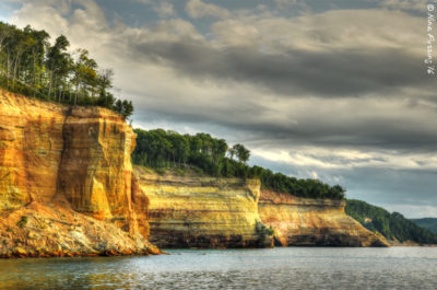 The best way to see the cliffs are from the lake