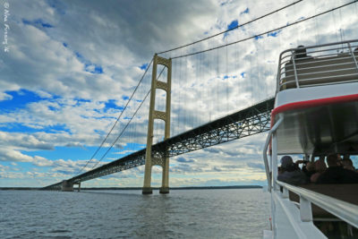 The boat trip over took us under the bridge