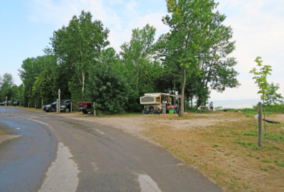 View down beginning of J section near the waterfront. Site 211 on right with 212 behind it.