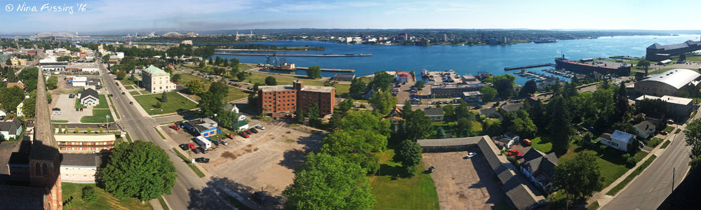 Panoramic views from the top of the tower