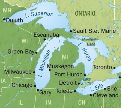 The great lakes make up 20% of the world's freshwater lake