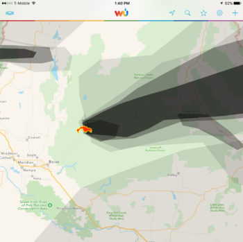 The smoke path is bad right now (from WunderMap)