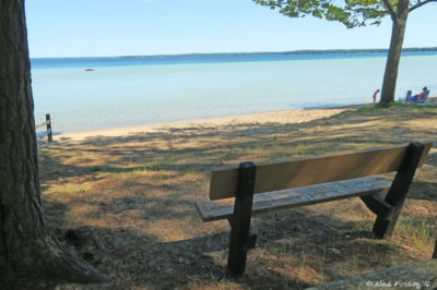 View of the dog beach by our site. It wasn't big, but the water was lovely.