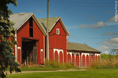 An old-style barn with gable roof