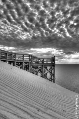 Steep dunes and dramatic sky