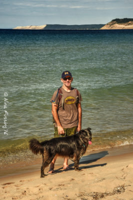 View from the beach at Platte River Campground