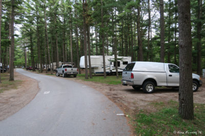 Sites on southern edge near entrance. Site 101 on right with 103 behind it.