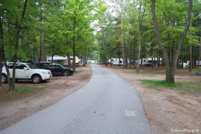 Interior sites near entrance. Site 201 on right with 202 on left.