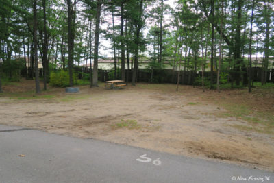 View of one of the largest sites on Eastern site edge of the campgroun. This is #56 and would easily fit us.