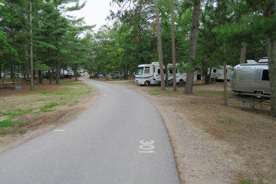 View of interior sites near back. Site 301 on right.
